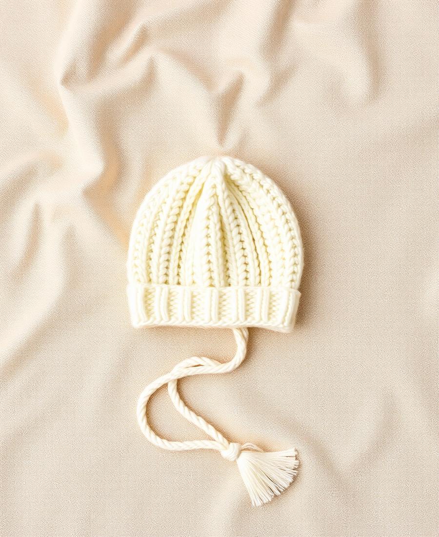 Cream Knit Bonnet